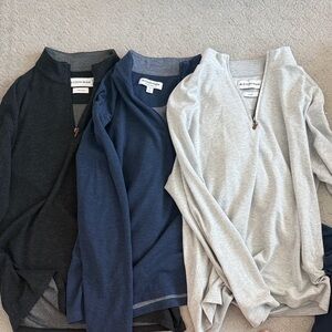 Mizzen+Main Men's Zip Up Sweaters - Black, Navy, Gray